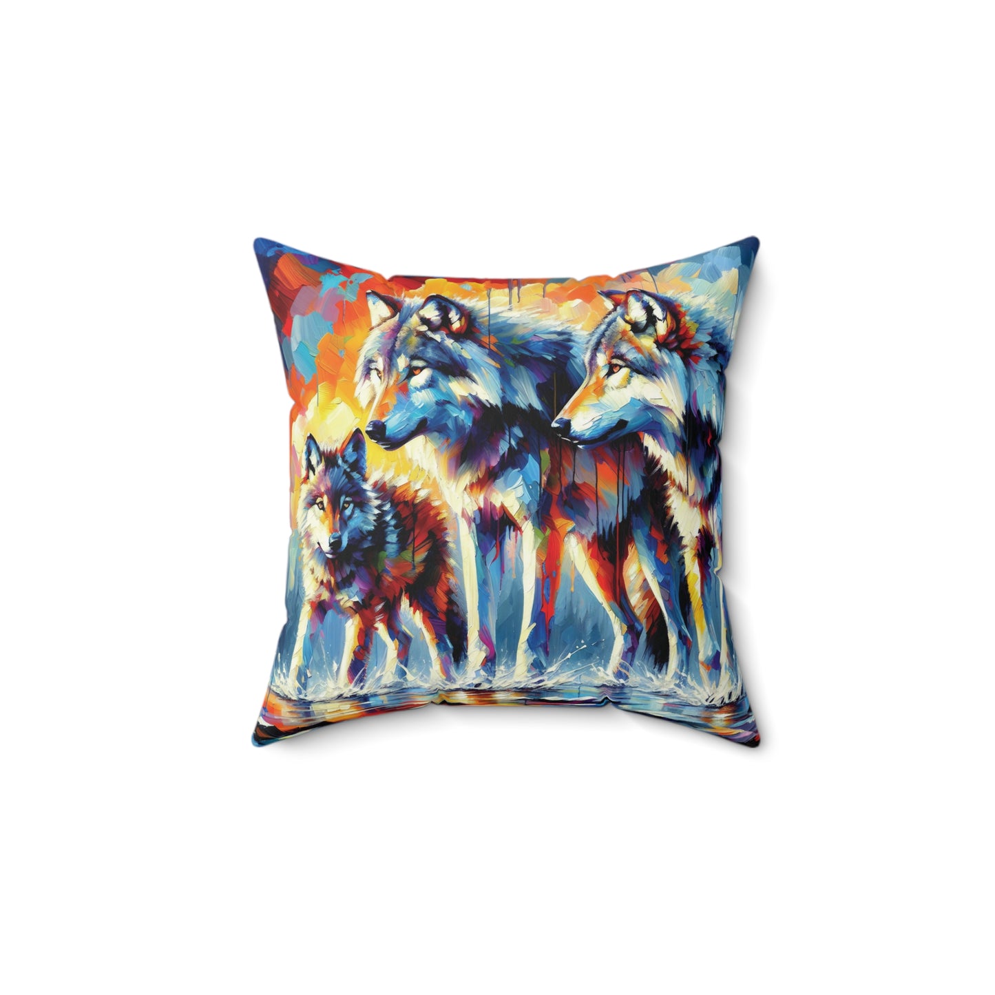 Reigning Wolves - Square Throw Pillows