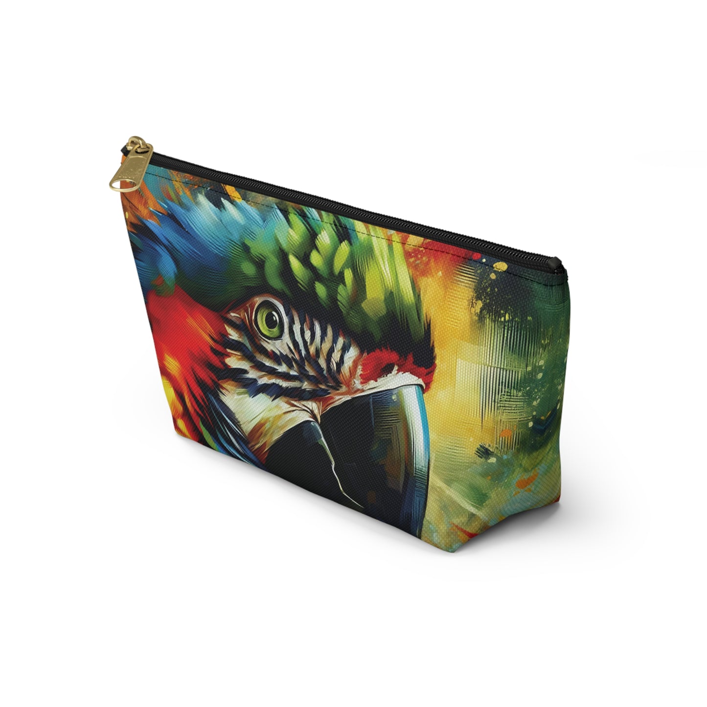 Scarlet Macaw T-bottom Pouch | Perfect for Parrot Lovers, Gift for Pet Owners, Travel Accessory, Makeup Bag, Organizer