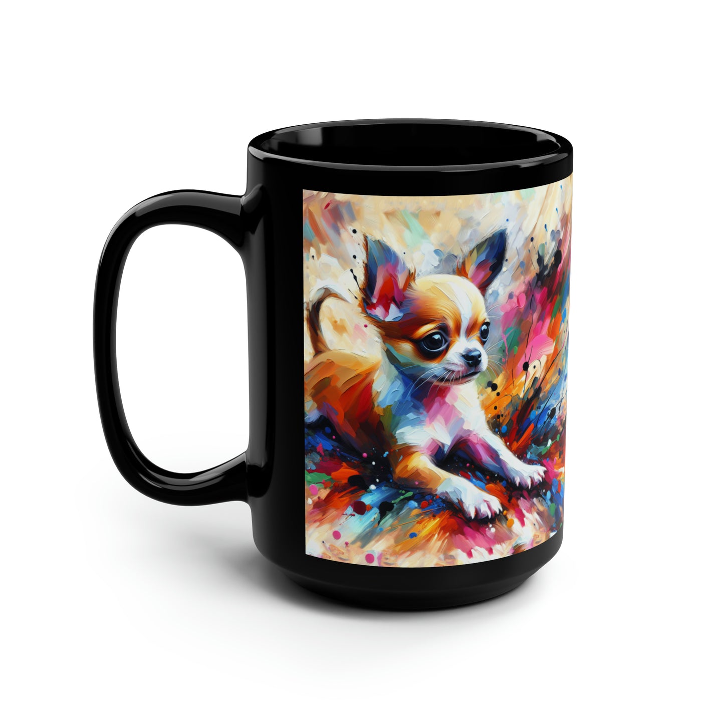 Chihuahua Mayhem - Black Mug, 15oz