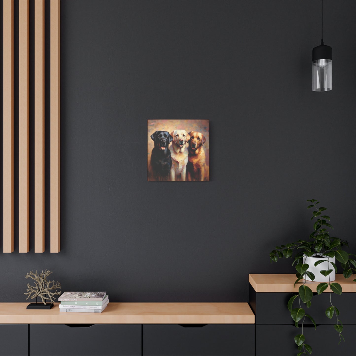 Canvas Print Labrador Retriever Trio Impressionist Style Art