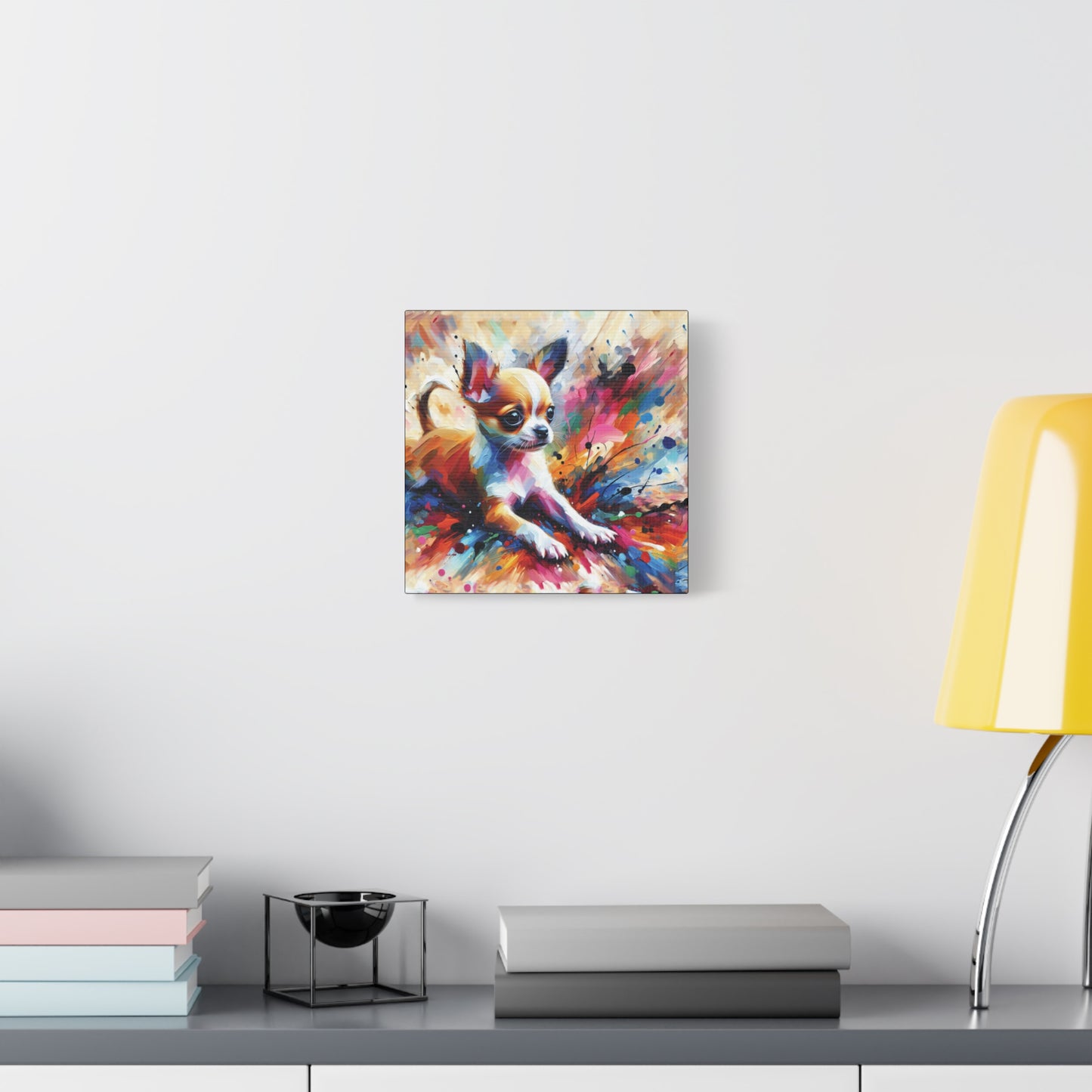 Chihuahua Mayhem Expressionist Canvas Art Print