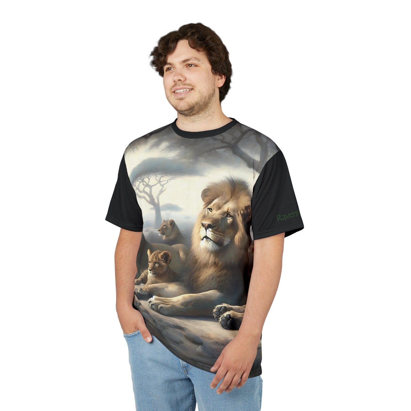 Lion's Pride Art Tee | Colorful Unisex Cut & Sew T-Shirt, Wildlife Apparel, Unique Graphic Tee, Birthday Gift