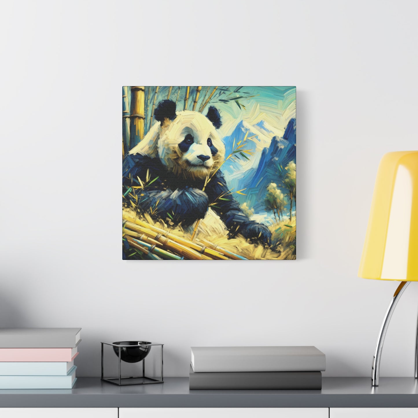 Canvas Wall Art - Giant Panda in Bamboo Forest, Contemporary Impressionist Style Print