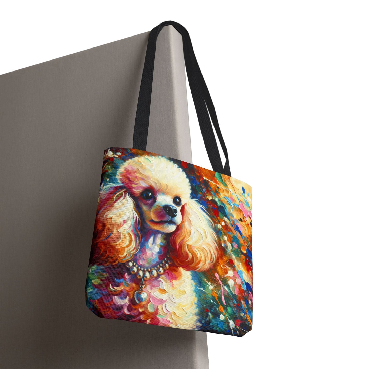Cream Poodle with Pearls Tote Bag