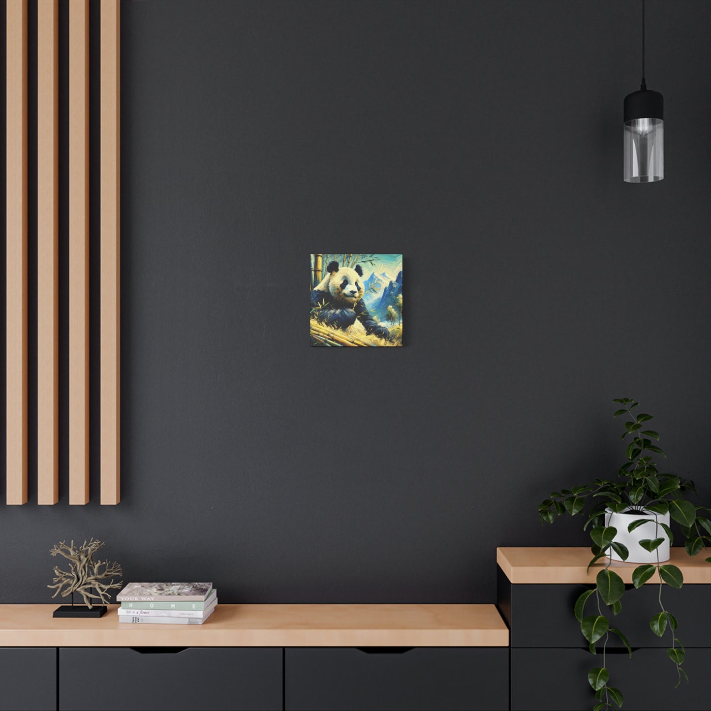 Canvas Wall Art - Giant Panda in Bamboo Forest, Contemporary Impressionist Style Print