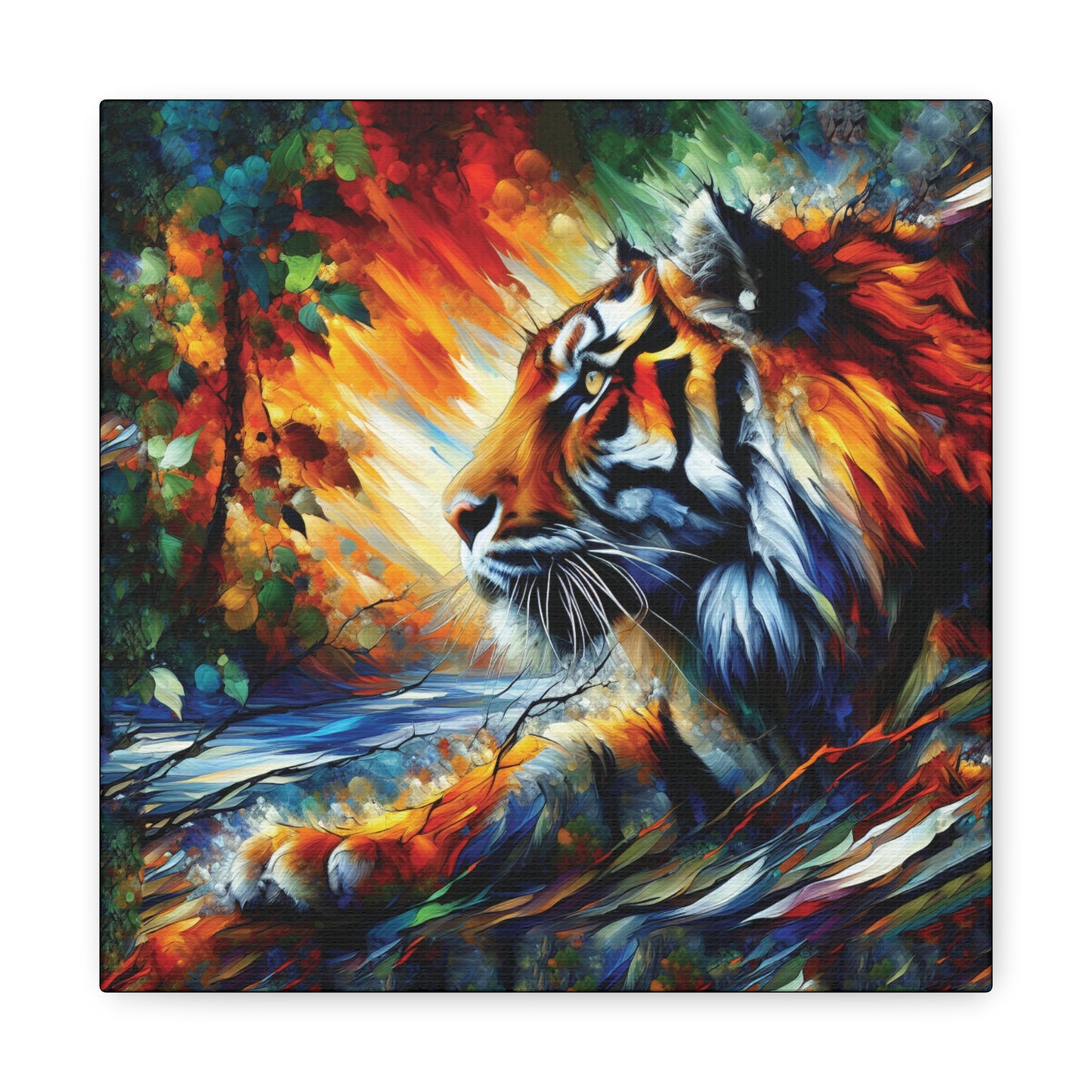 Tiger Art Print - Tiger Focus Expressionist Canvas Wall Art