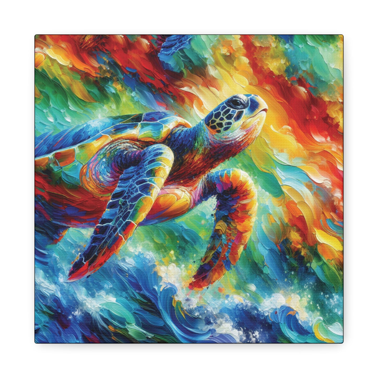 Canvas Wall Art - Sea Turtle Heading for the Light