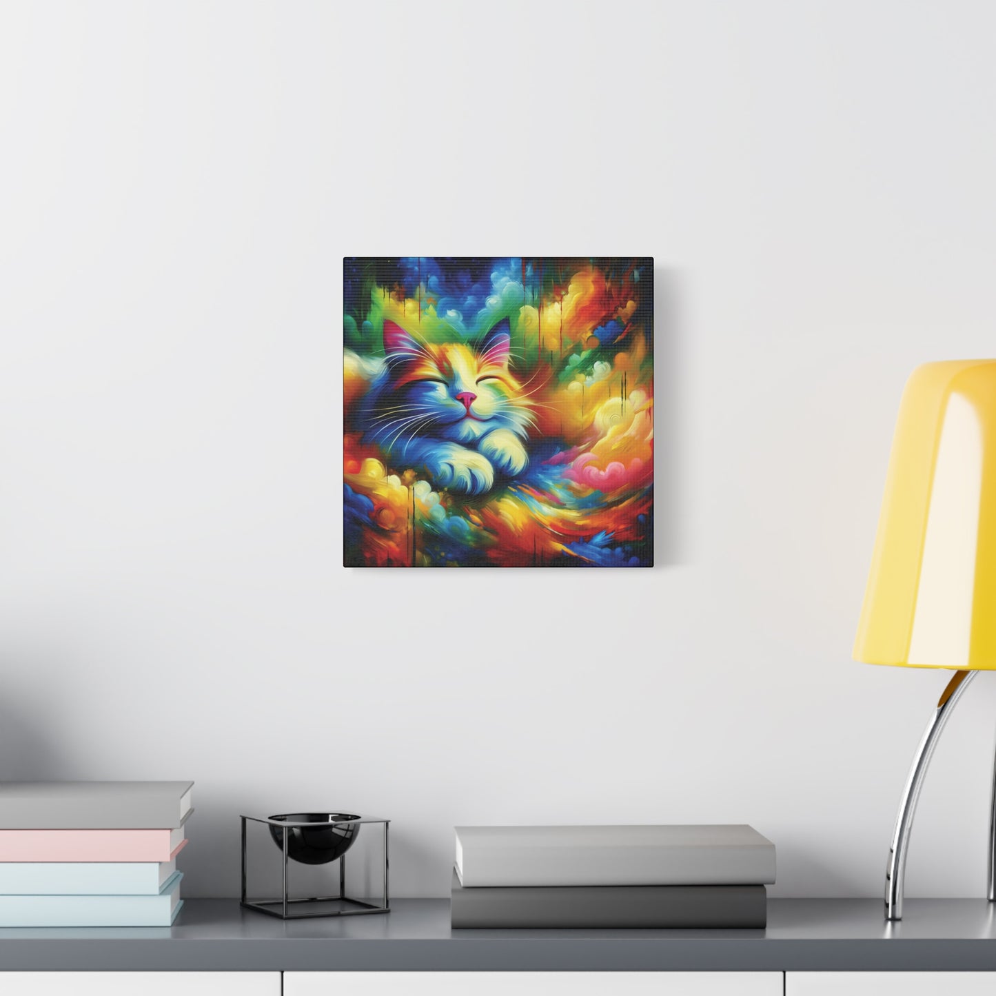 Canvas Wall Art - Blissful Calico - Modern Expressionist Art Style
