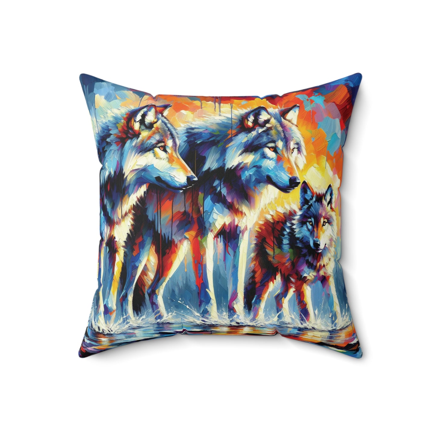 Reigning Wolves - Square Throw Pillows