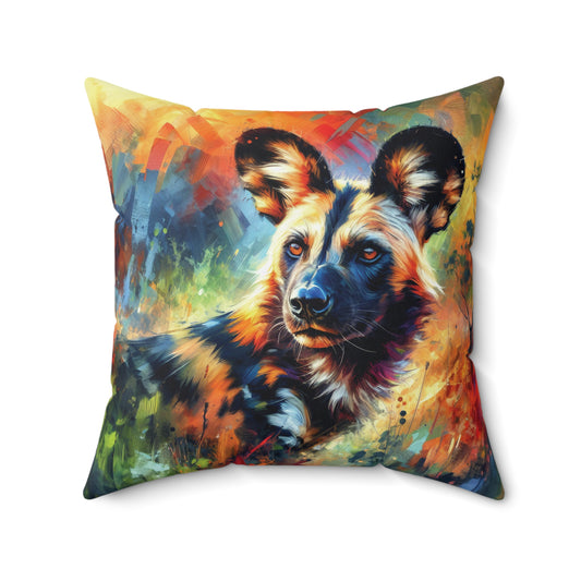 African Wild Dog - Square Pillow