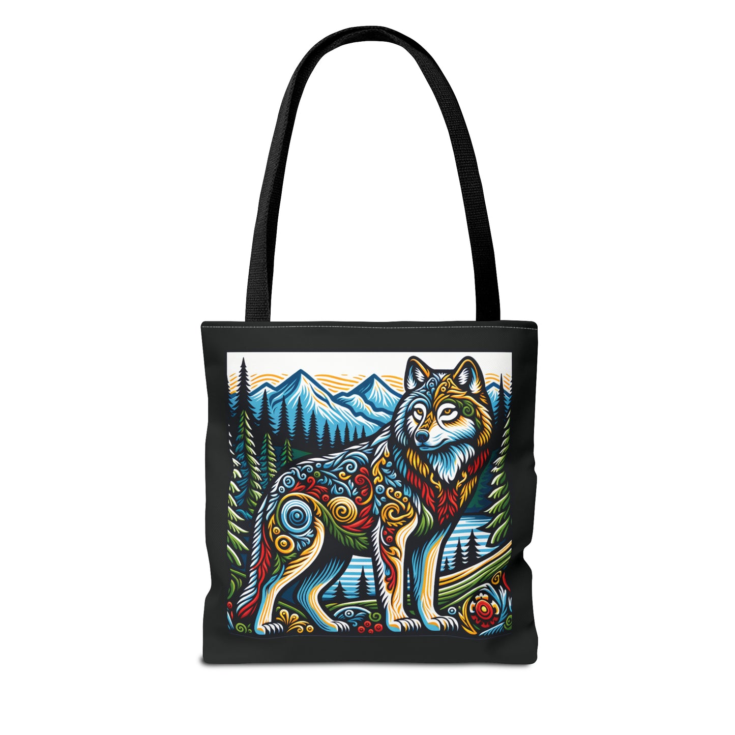 Folk Art Wolf - Tote Bag
