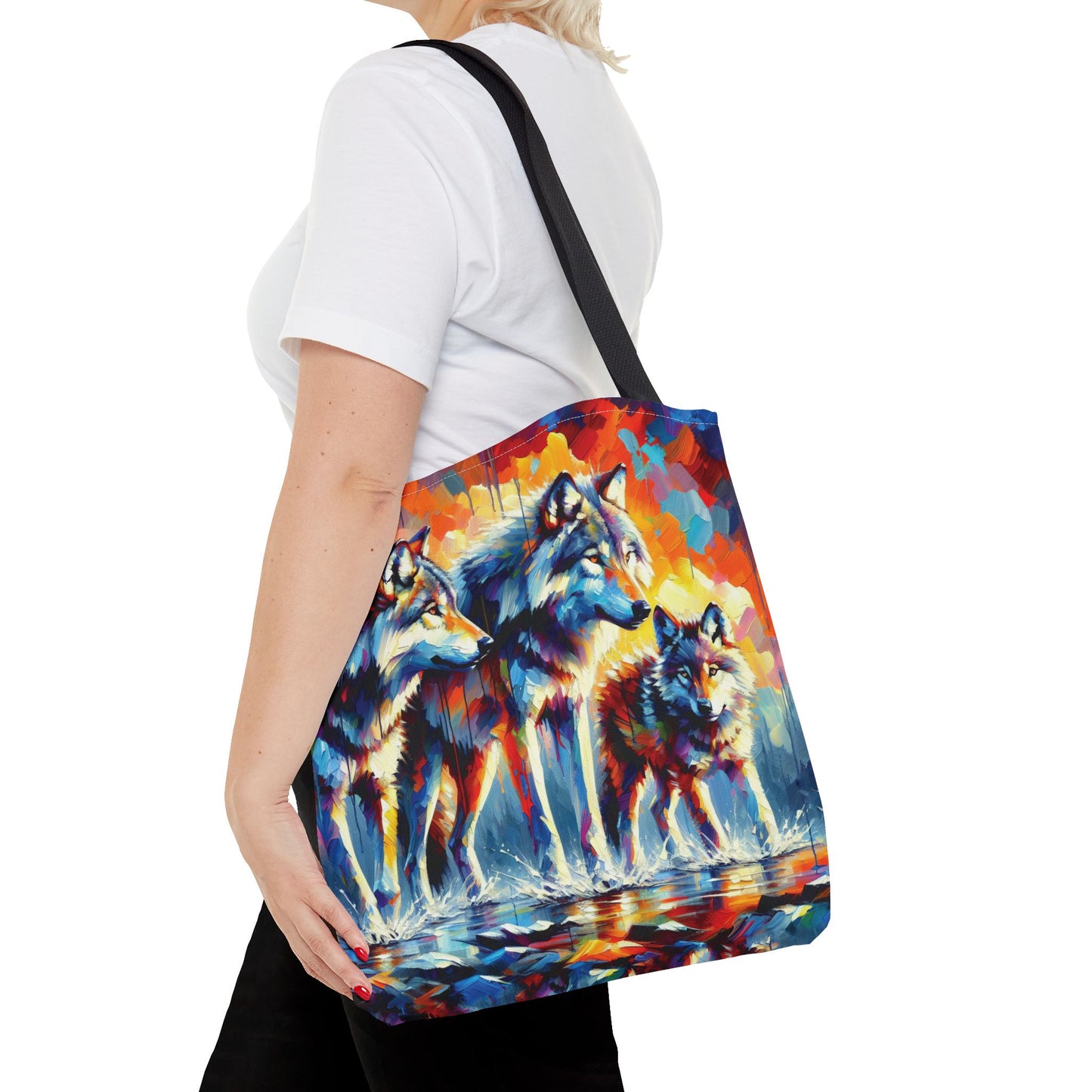 Reigning Wolves - Impressionist Art Style Tote Bag