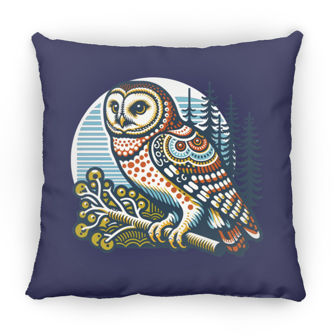 Folk Art Owl - Throw Pillows