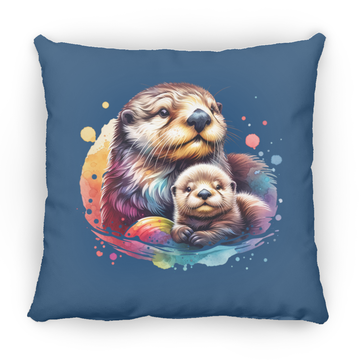Sea Otter with Baby - Throw Pillows