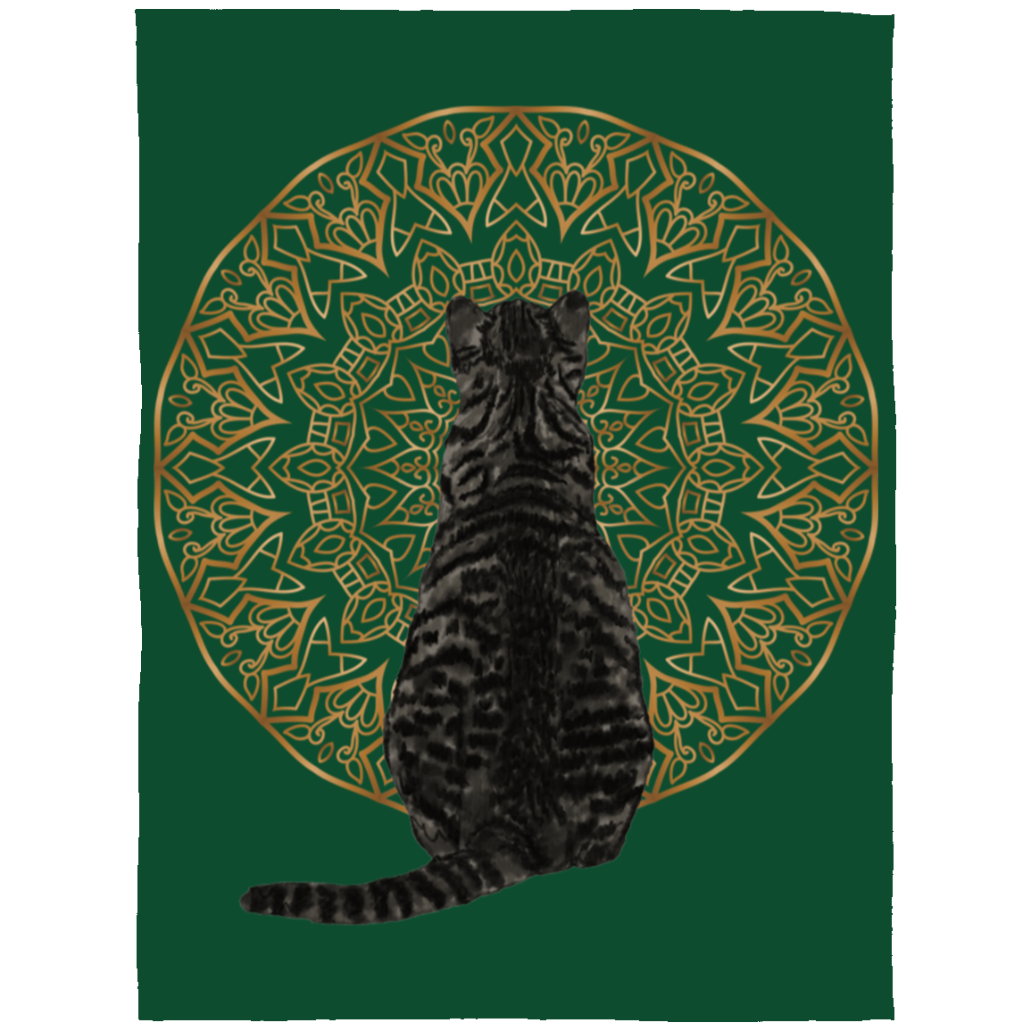 Zen Cat - American Shorthair Dark Grey Fleece Blankets