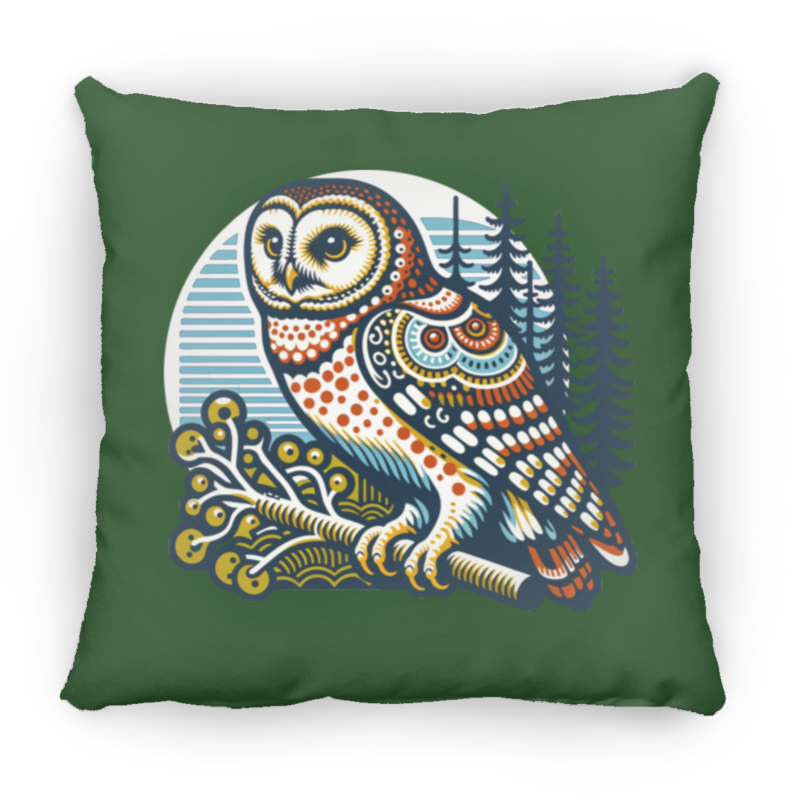 Folk Art Owl - Throw Pillows