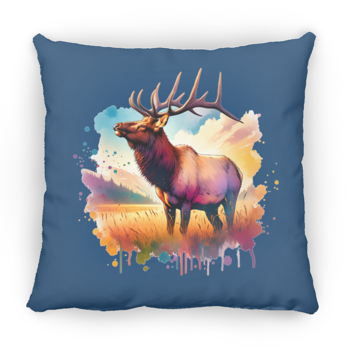Roosevelt Elk in Field - Throw Pillows