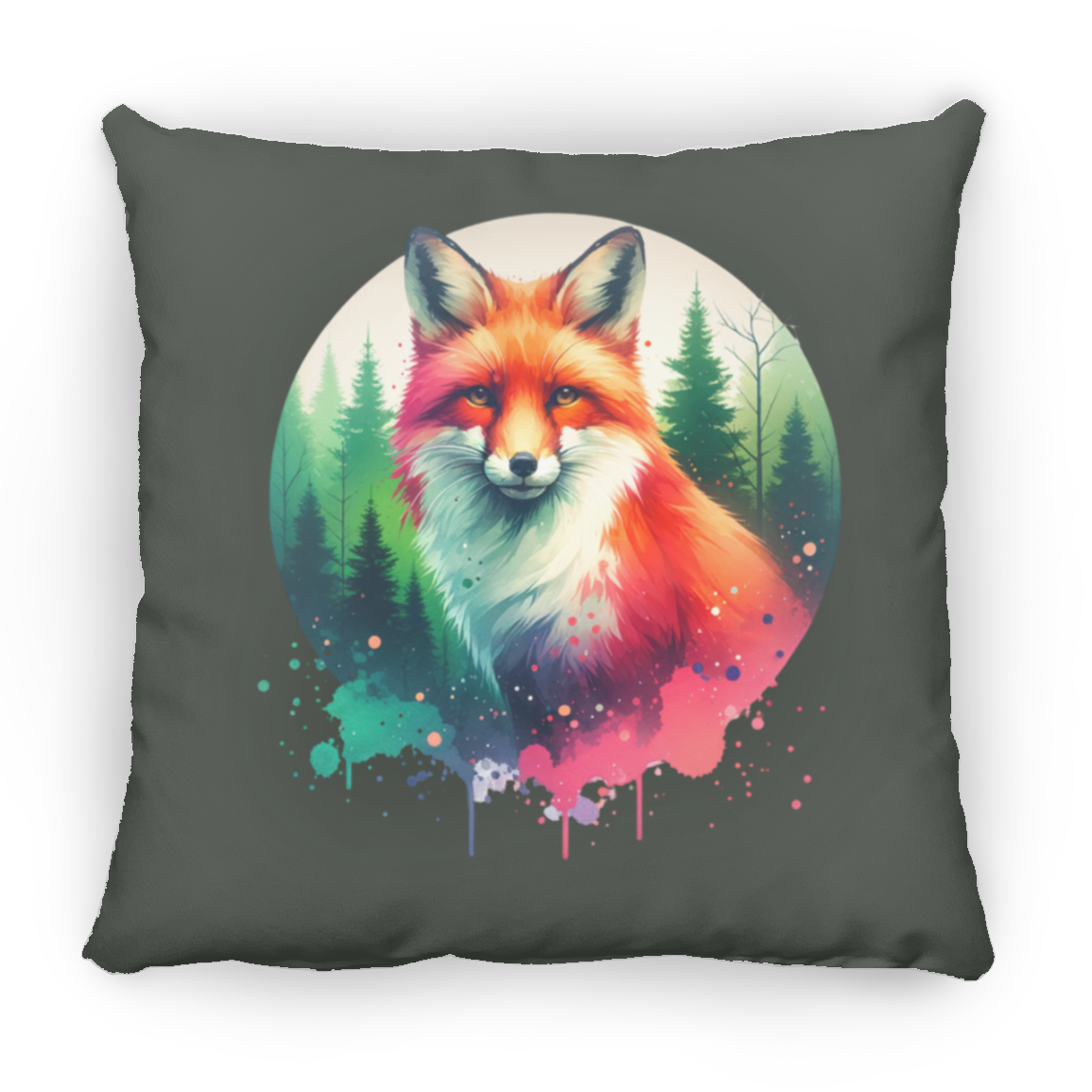 Fox Forest Circle - Throw Pillows