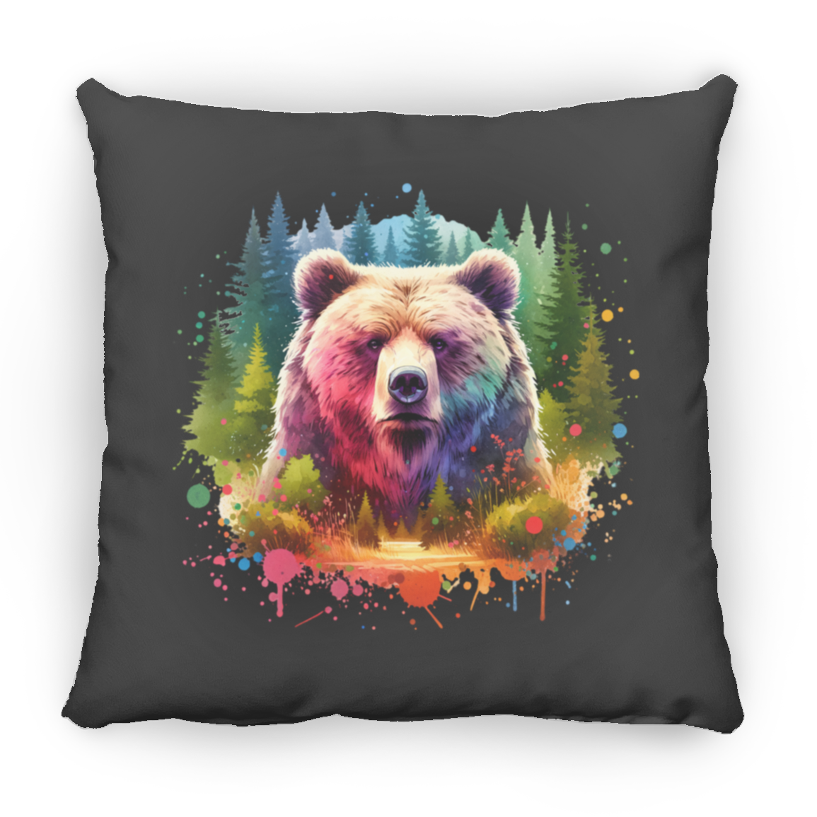 Grizzly Bear Portrait - Throw Pillows