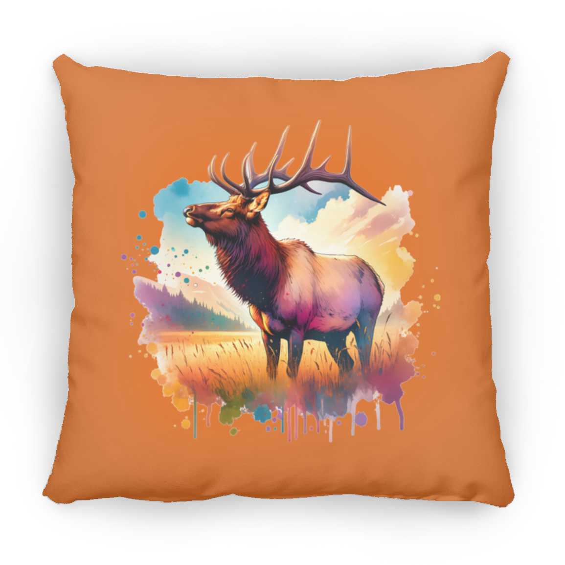Roosevelt Elk in Field - Throw Pillows