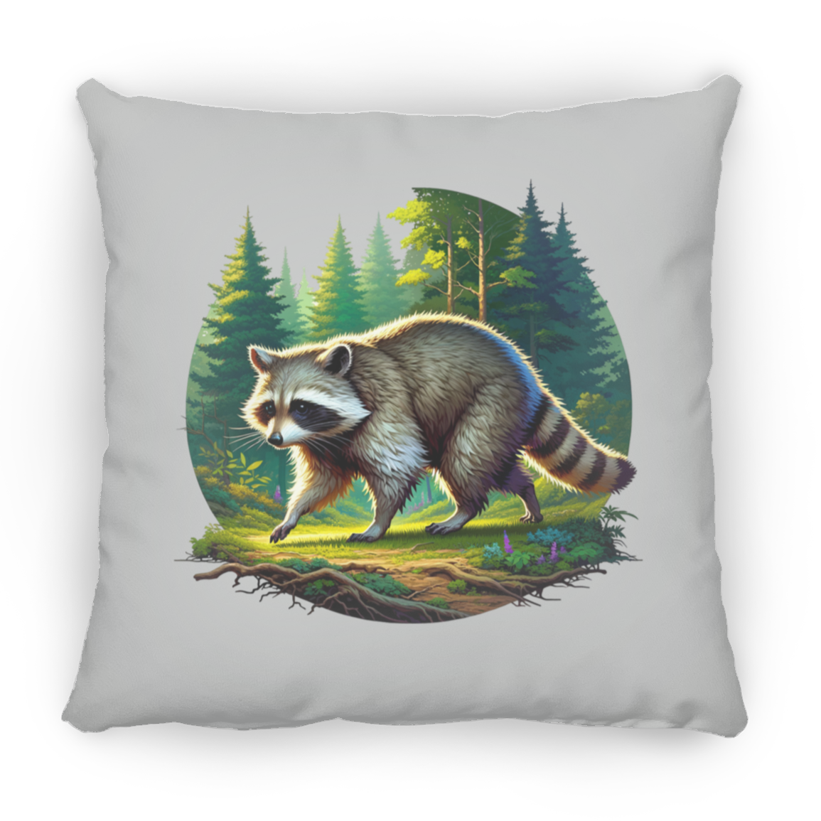 Walking Raccoon - Throw Pillows