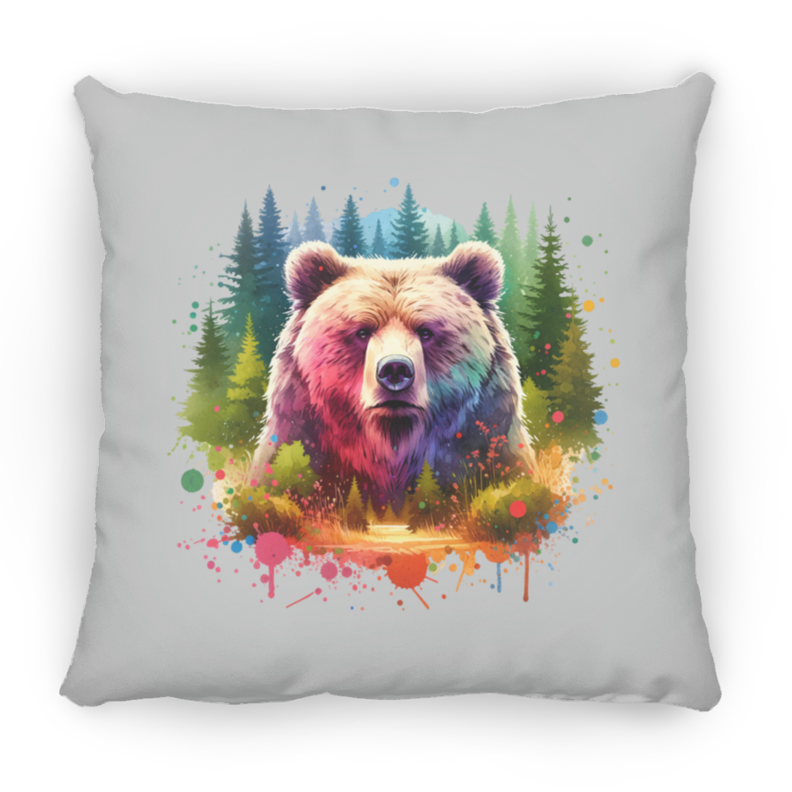 Grizzly Bear Portrait - Throw Pillows