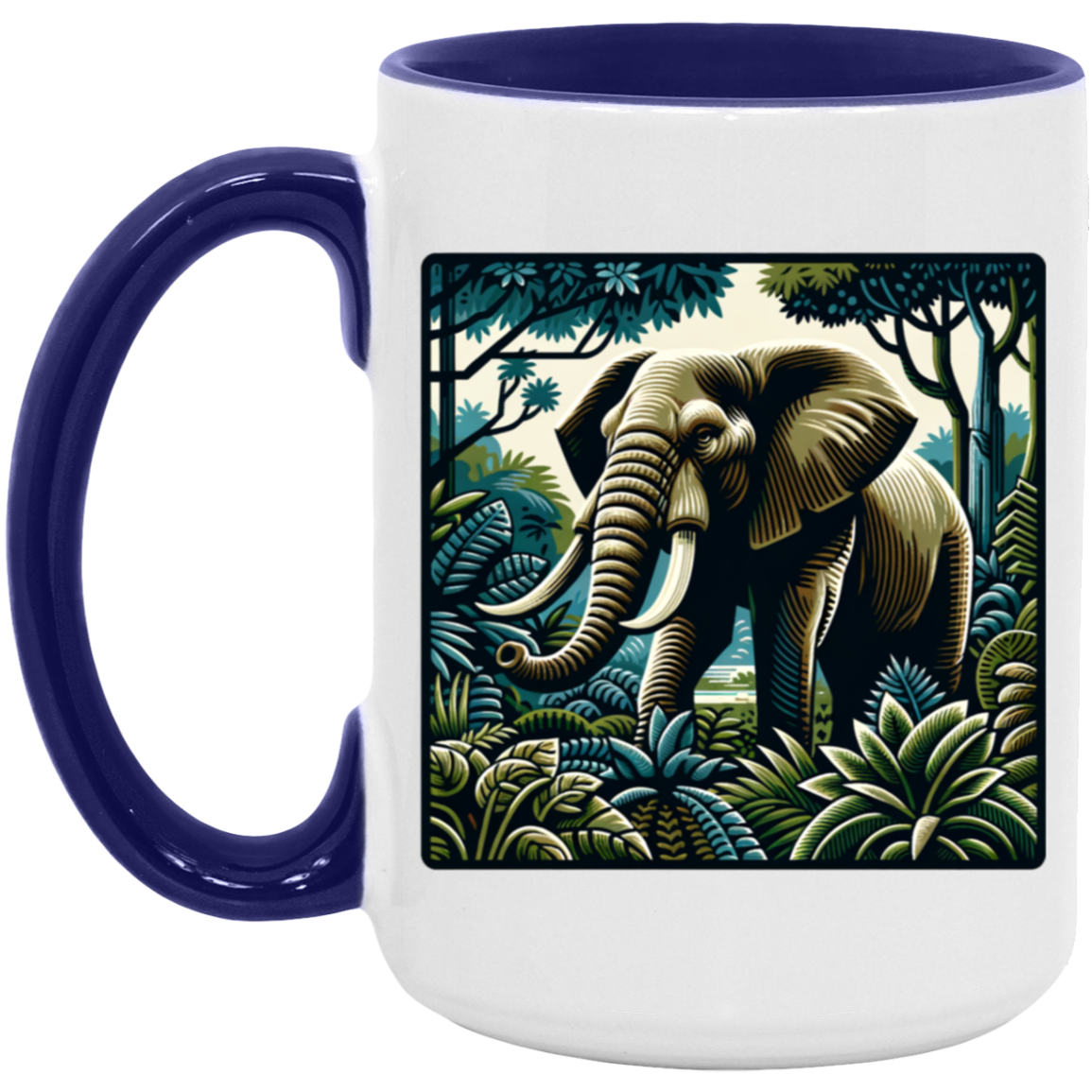 Block Print Elephant - Mugs