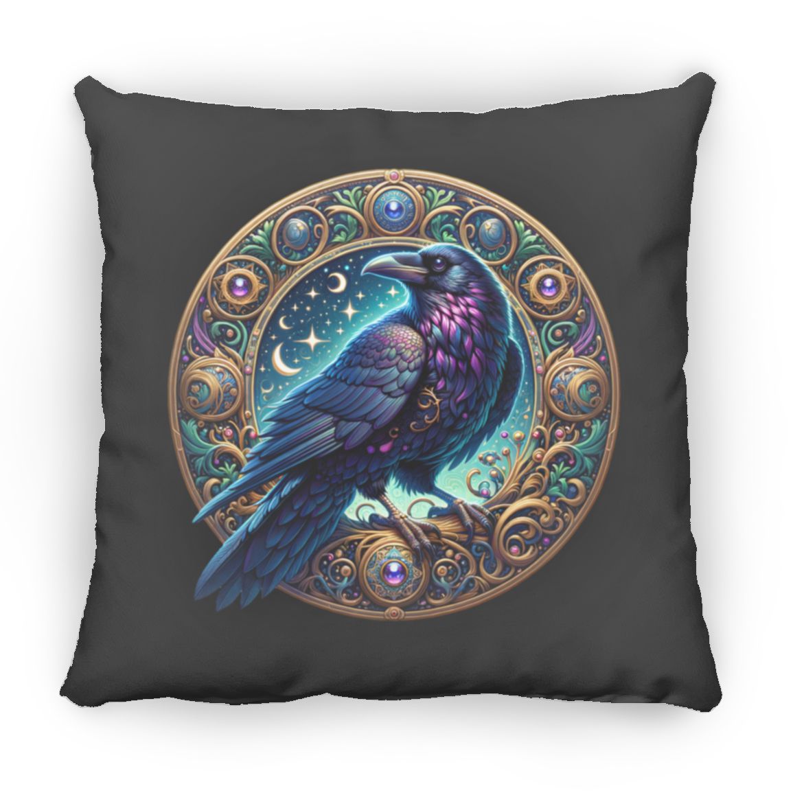 Raven Medallion - Throw Pillows