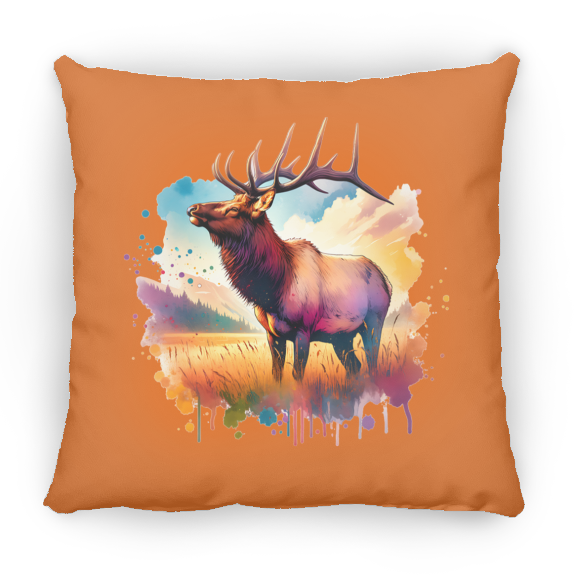 Roosevelt Elk in Field - Throw Pillows