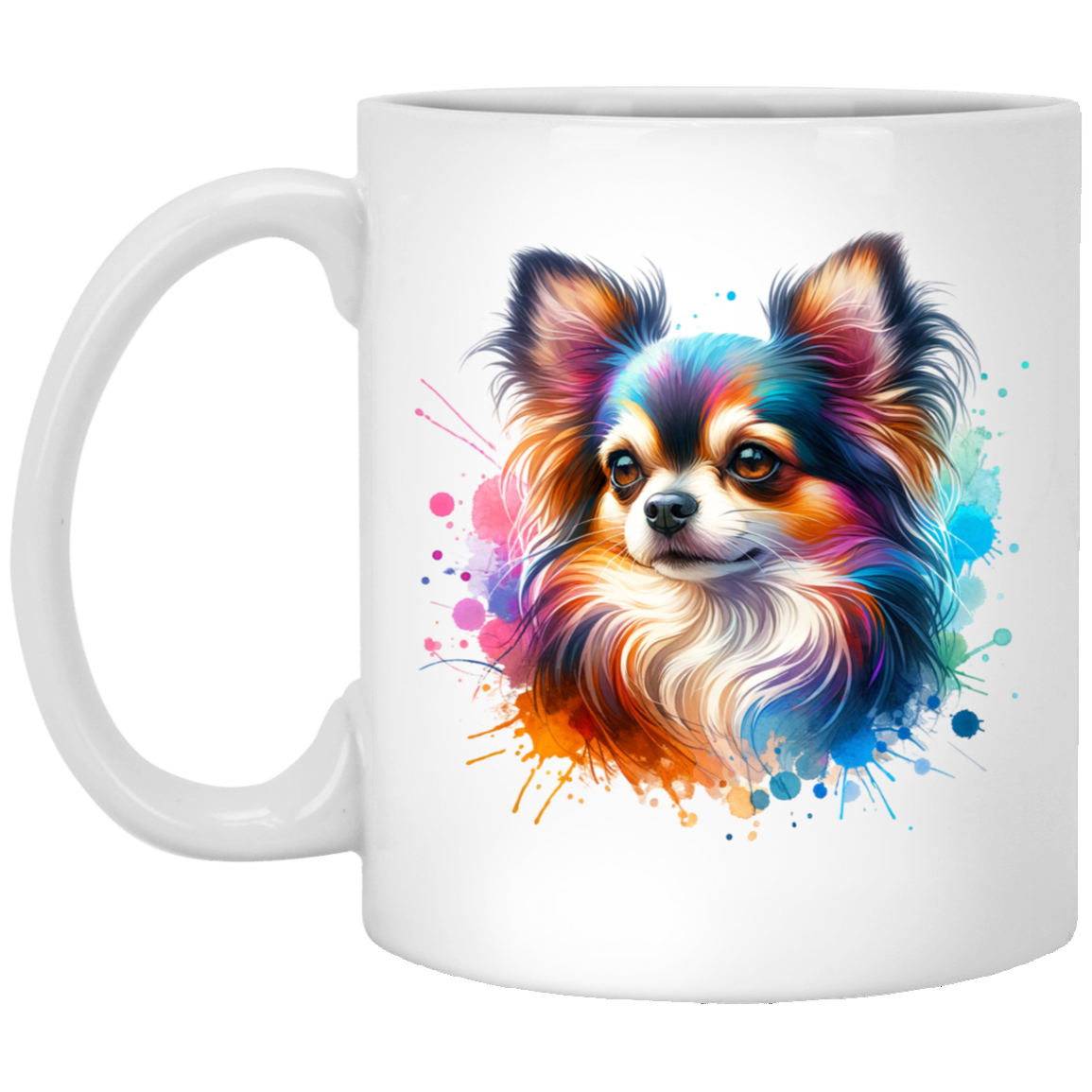 Longhair Tricolor Chihuahua - Mugs