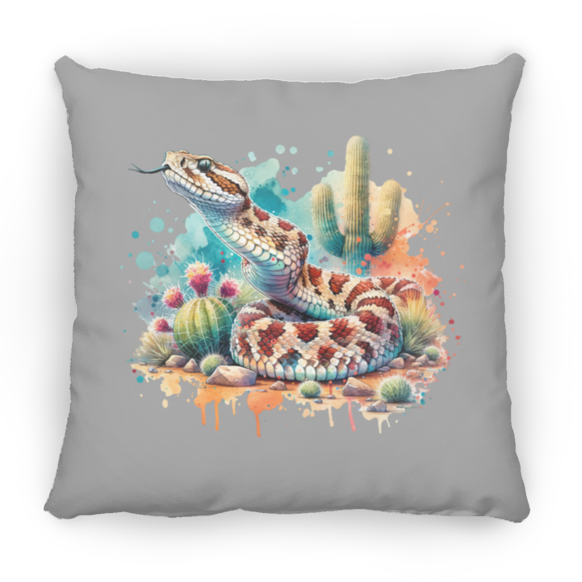 Rattlesnake Scenting the Air - Throw Pillows