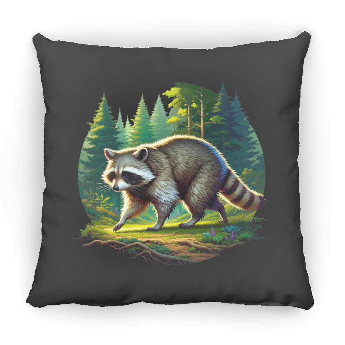 Walking Raccoon - Throw Pillows