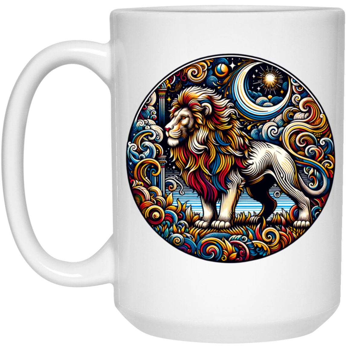 Lion Block Print - Mugs