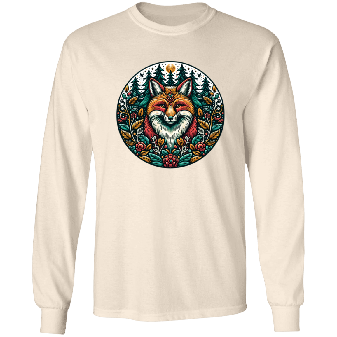 Fox Circle Folk Art - T-shirts, Hoodies and Sweatshirts
