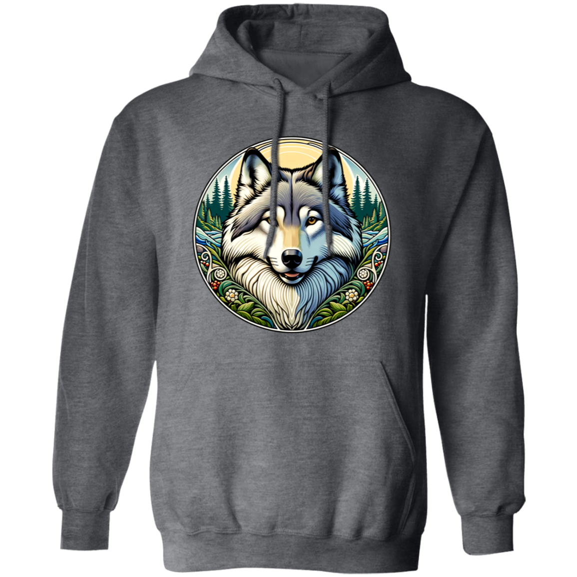 Wolf Portrait, Art Nouveau Style - T-shirts, Hoodies and Sweatshirts