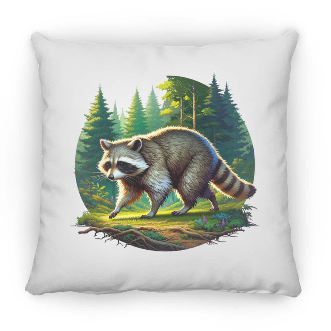 Walking Raccoon - Throw Pillows
