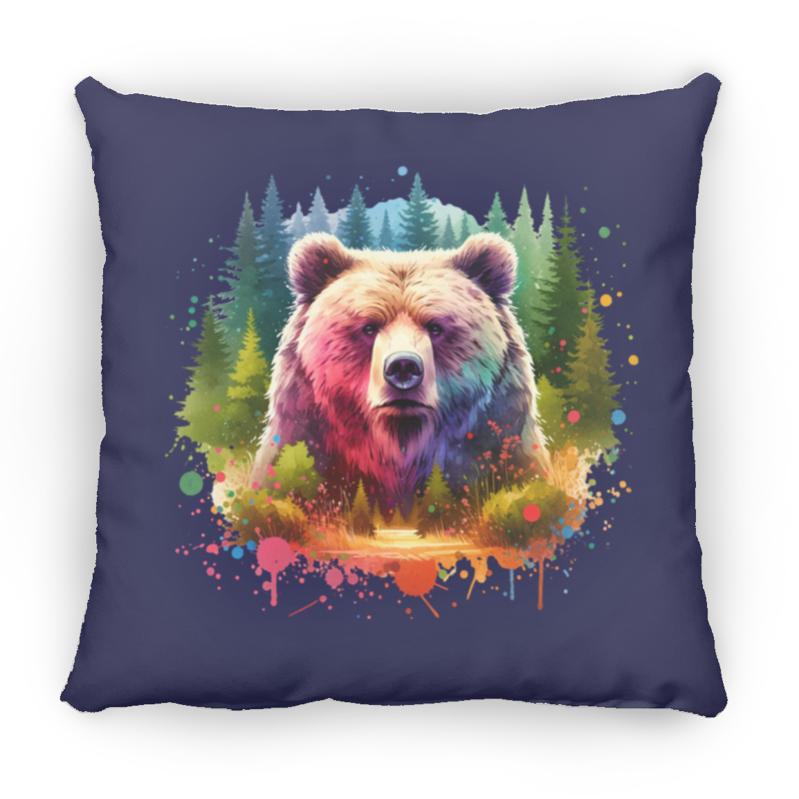 Grizzly Bear Portrait - Throw Pillows