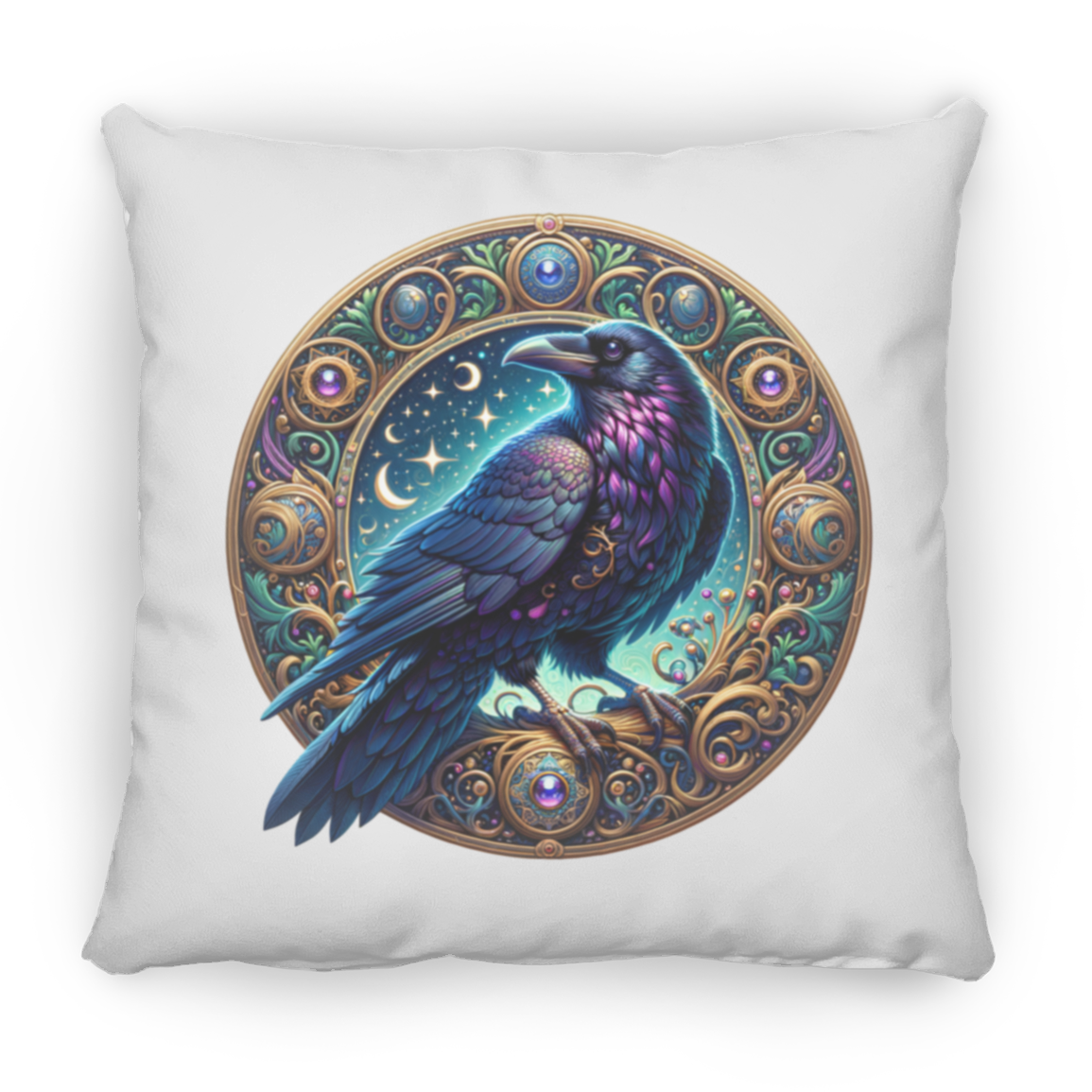 Raven Medallion - Throw Pillows