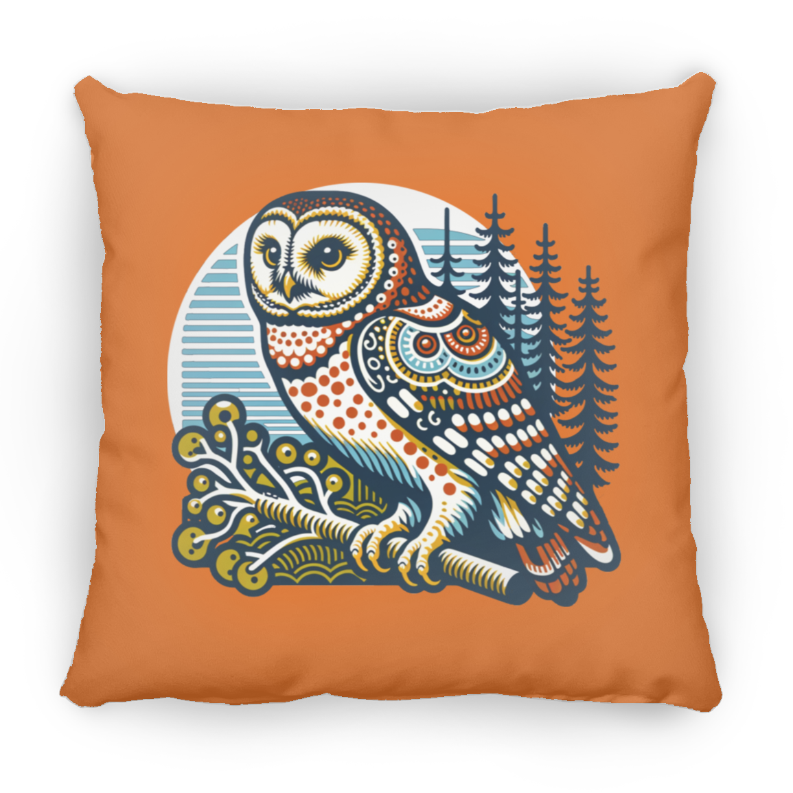 Folk Art Owl - Throw Pillows