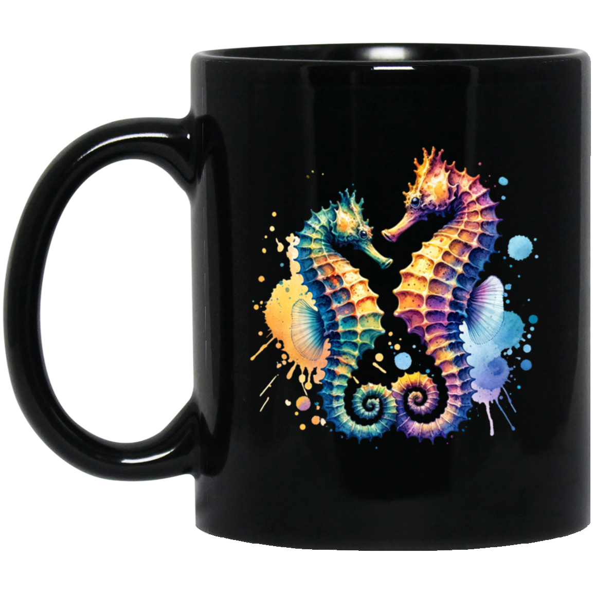 Watercolor Seahorses Mugs