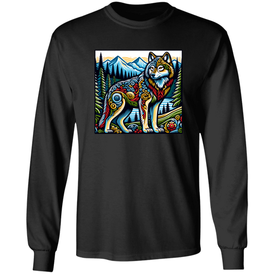 Folk Art Wolf - T-shirts, Hoodies and Sweatshirts