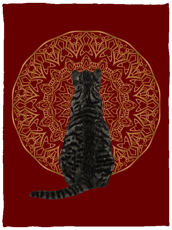 Zen Cat - American Shorthair Dark Grey Fleece Blankets