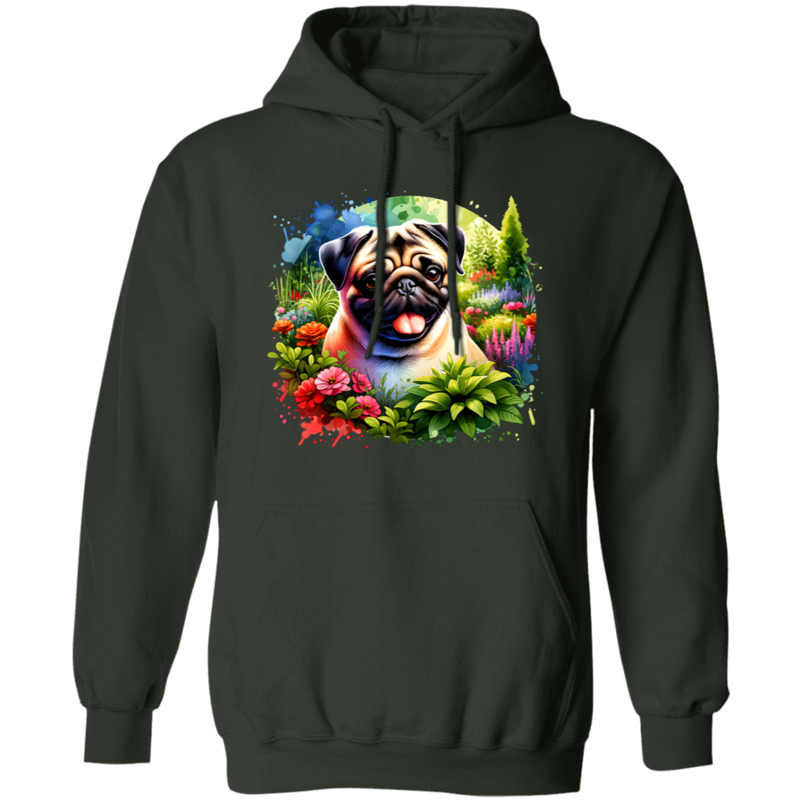 Pug in Garden T-shirts, Hoodies and Sweatshirts