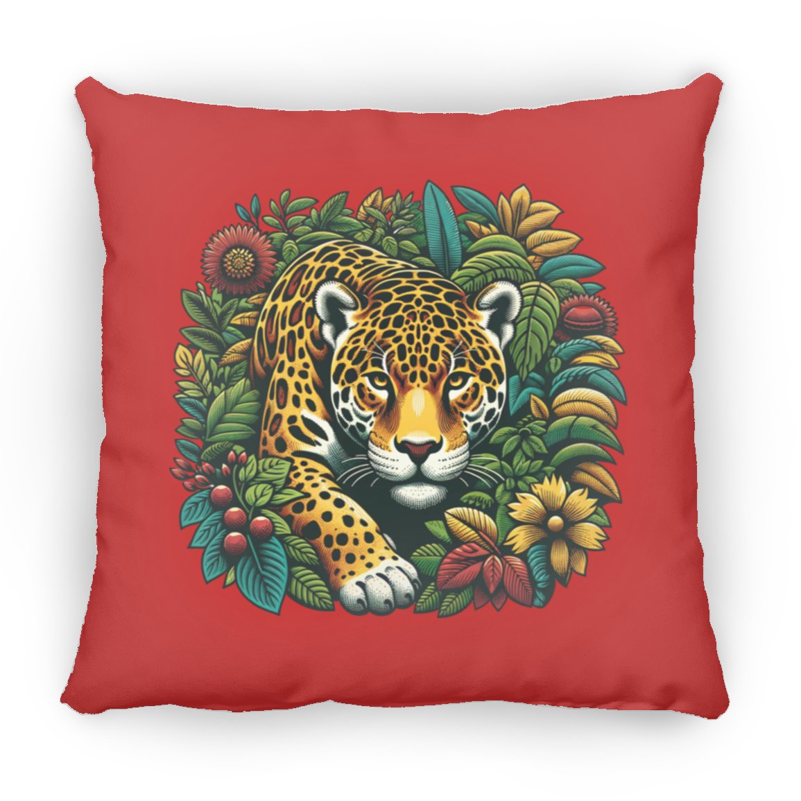 Jaguar in Bushes - Throw Pillows