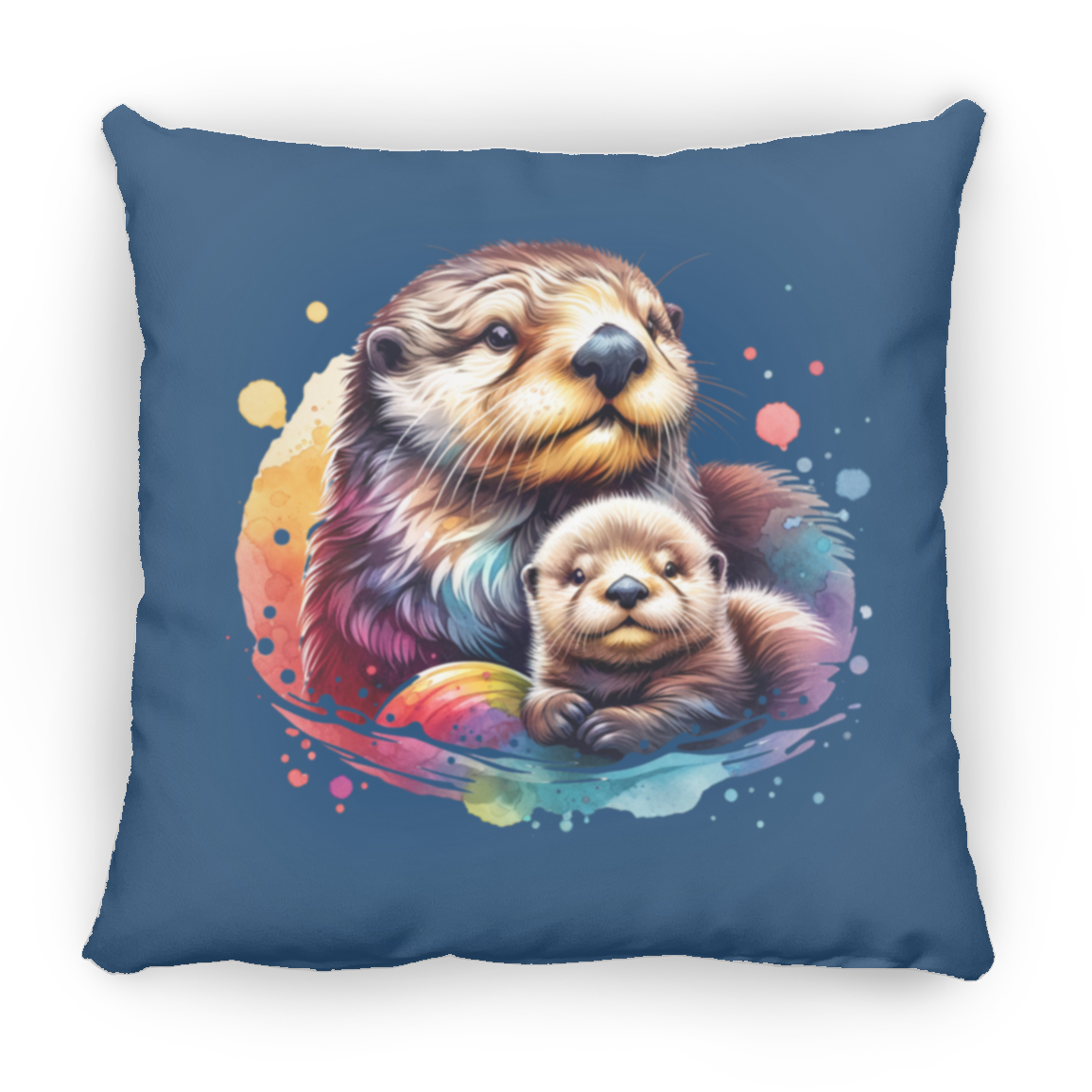 Sea Otter with Baby - Throw Pillows