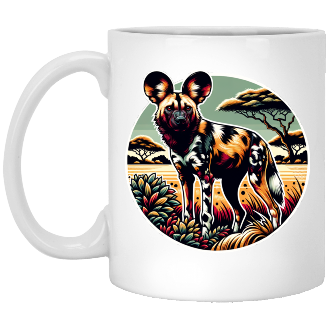 African Wild Dog Graphic - Mugs