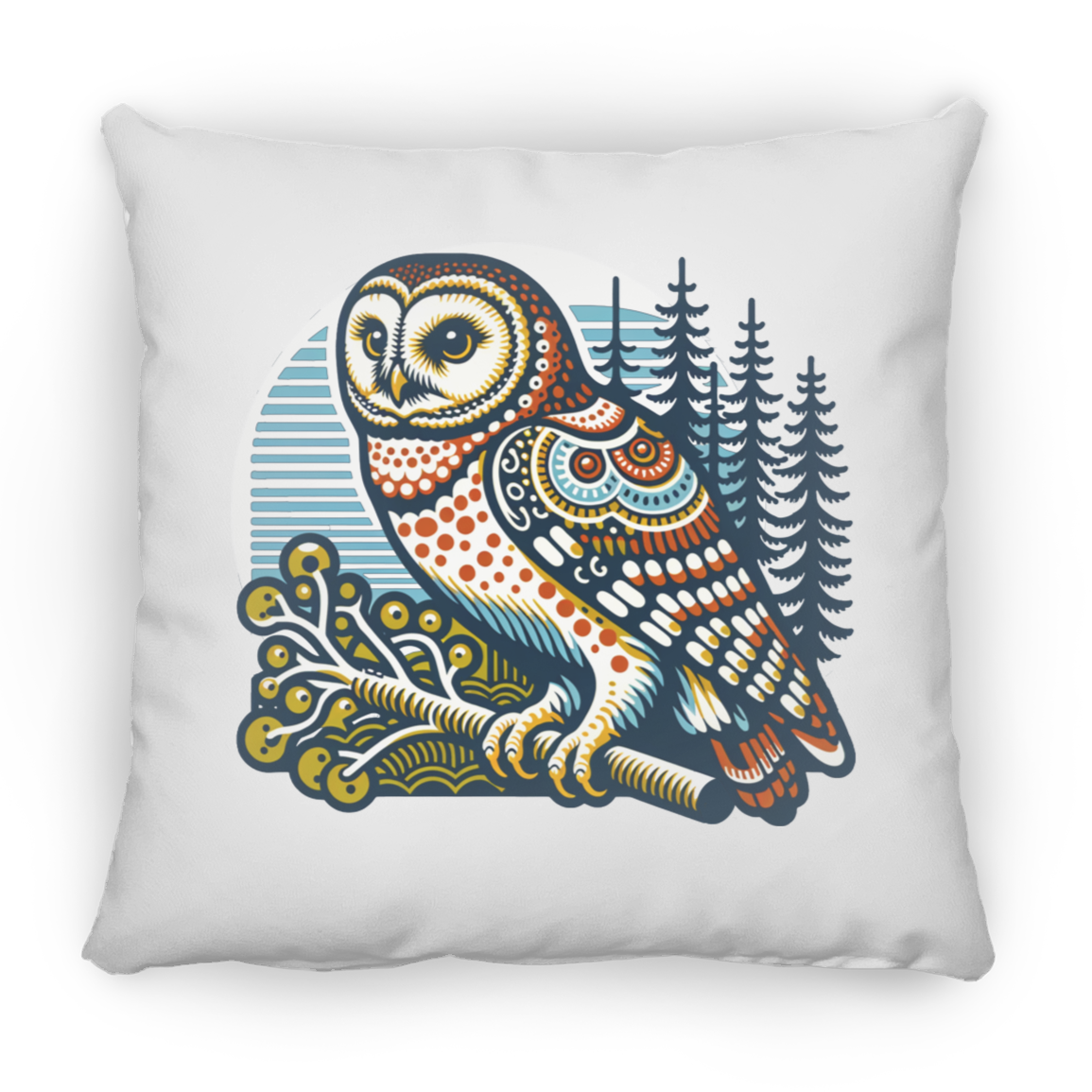 Folk Art Owl - Throw Pillows