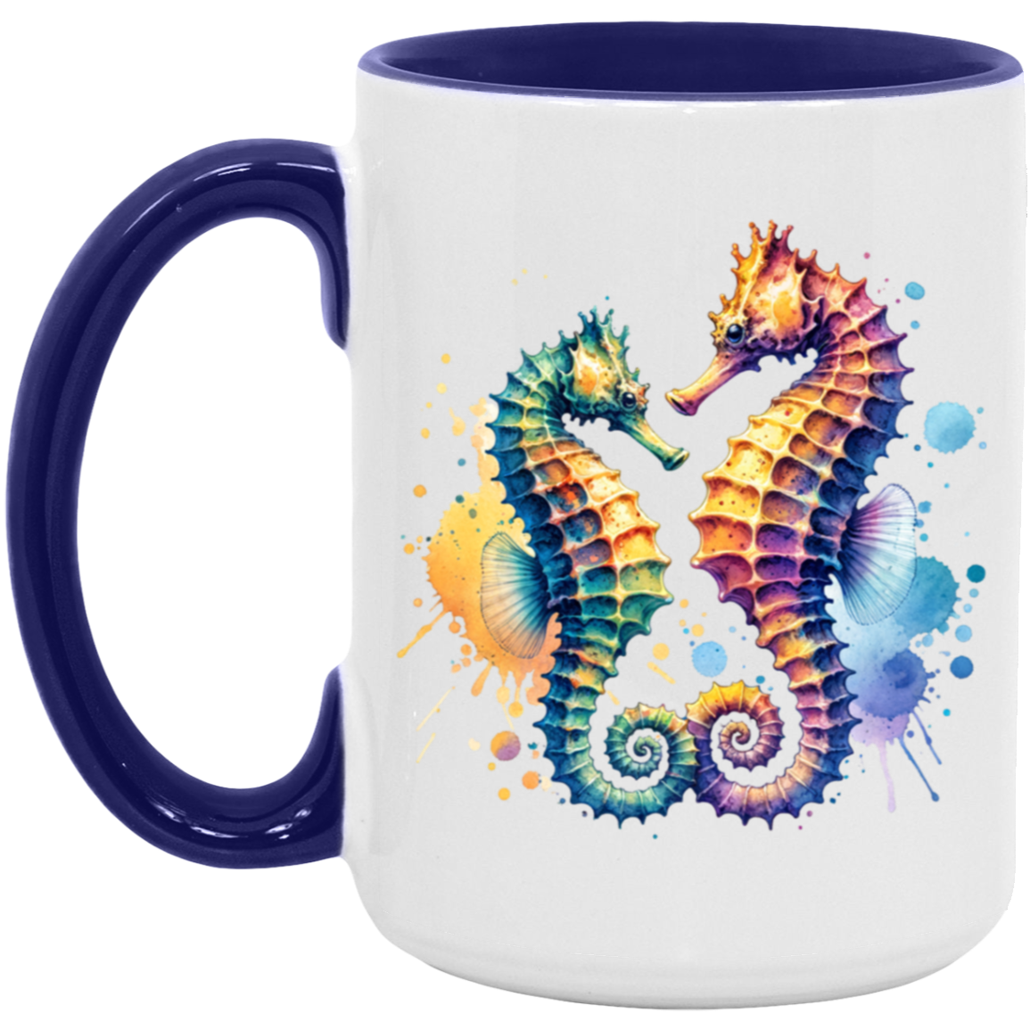 Watercolor Seahorses Mugs