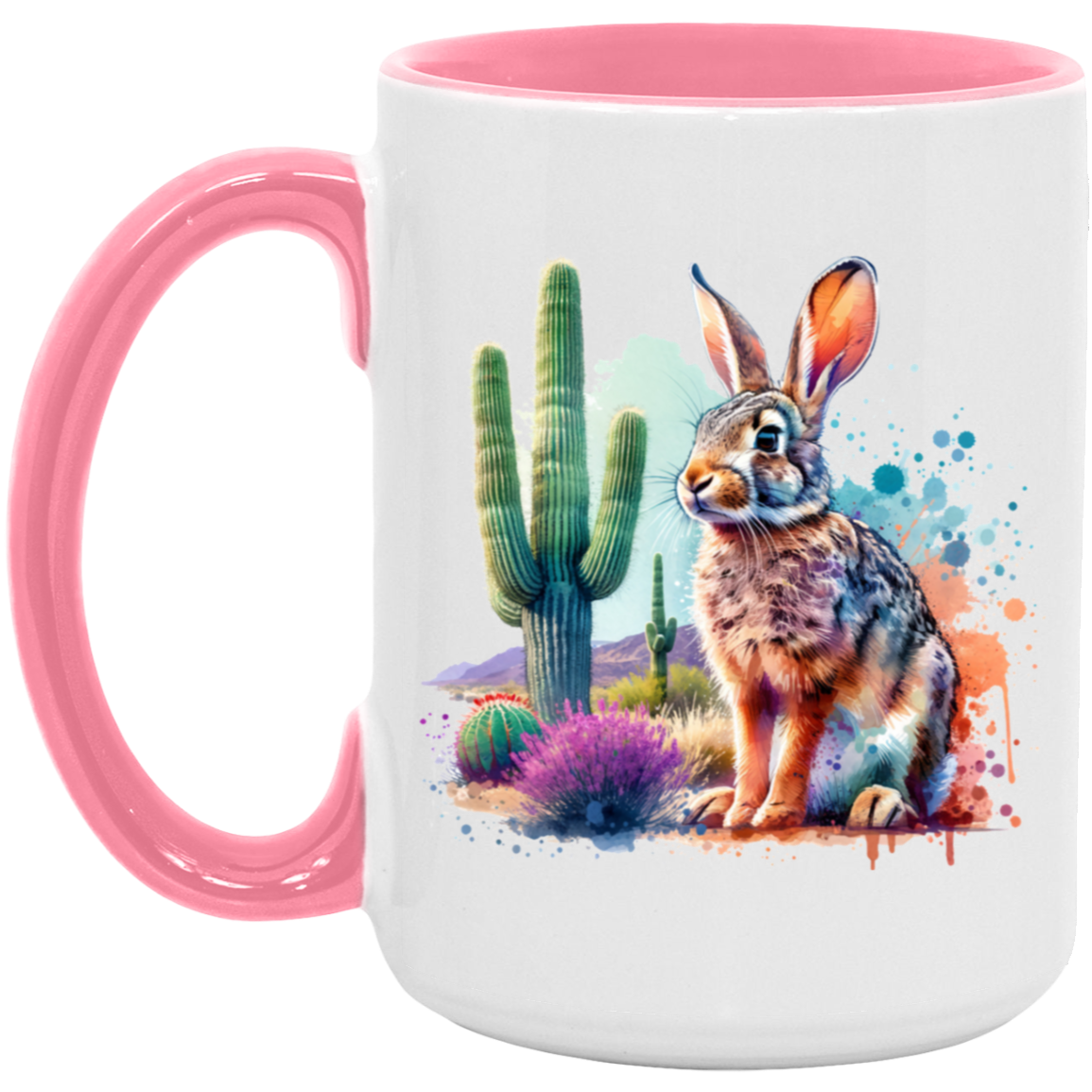 Jackrabbit with Saguaro - Mugs