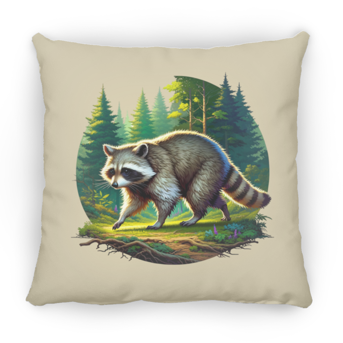 Walking Raccoon - Throw Pillows